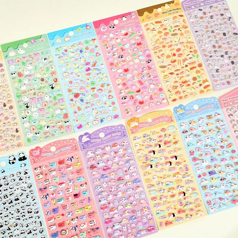 Mini Animals Sticker Cards (Cute Animal Puffy) 3